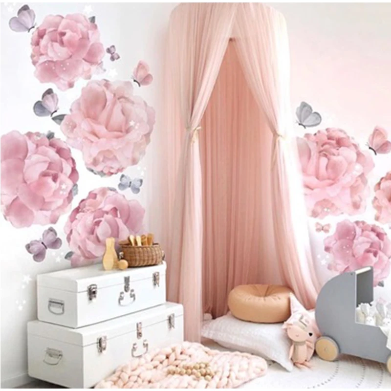 Crown Canopy For Kids Room Decor Canopy Netting Thick For Baby Boy Girl Nursery Bedroom Room