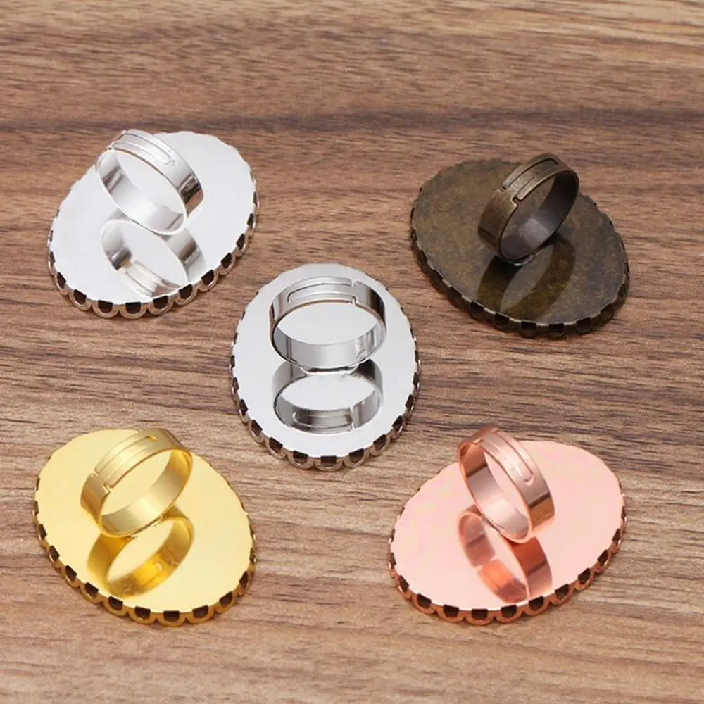 100 шт. кружевной овальный поднос регулируемые настройки кольца пустые/базовые