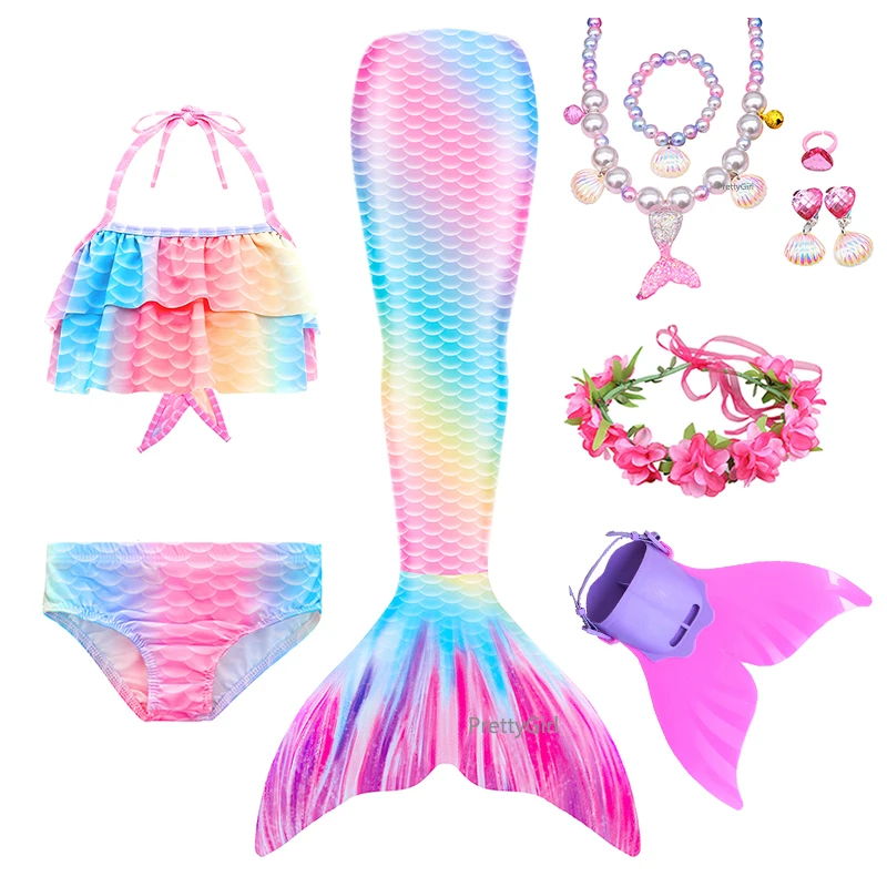 dresses 2021 mermaid tail with monofin flipper mermaid costume cosplay mermaid bikini swimsuit girls dress free global shipping