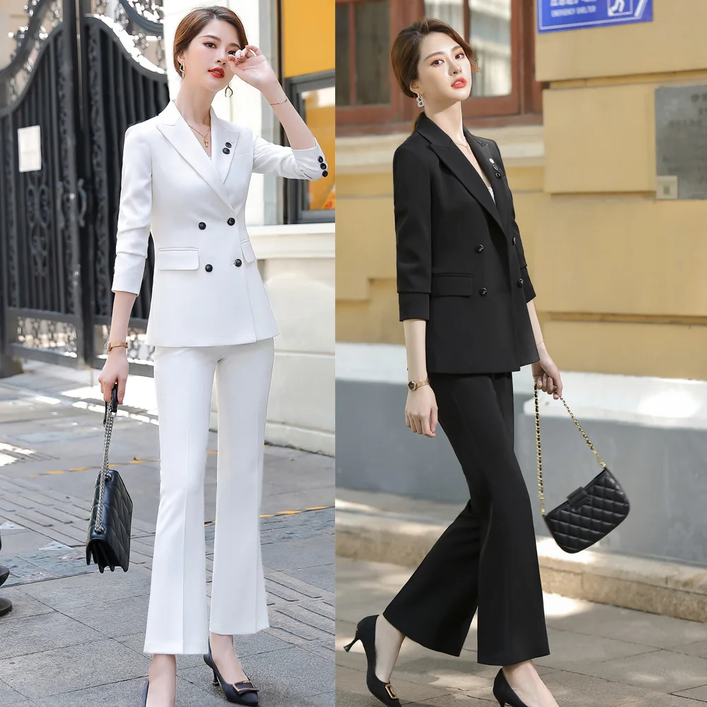 White Suit Women's Suit Fashion Business Attire Temperament Goddess Style Leisure Suit President Broadcast Host Formal Wear