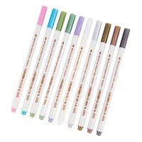 metal pearlescent color soft pen brush 10 color paint pen color marker pen decorative graffiti photo album pen hard tip 10 set