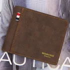 Роскошные Для мужчин кошелек женский кожаный Твердые Тонкие кошельки Для мужчин из искусственной кожи Двойные Короткие кредитницы кошельки Бизнес кошелек мужской