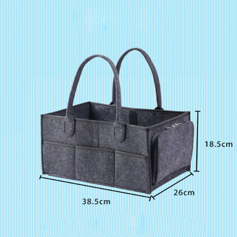 Tote Felt Multi Pockets Foldable Diaper Bags Large Baby Caddy Storage Bin Infant Nappy Organizer Basket Box | Мать и ребенок