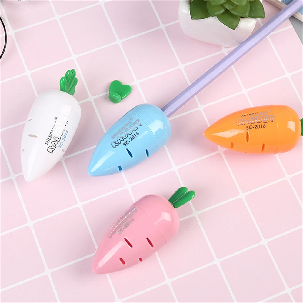 1 шт. Kawaii морковь пластиковый карандаш школьные Точилки Канцтовары Школьные принадлежности