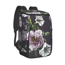 Large Cooler Bag Thermo Lunch Picnic Box Peonies And Datura Flower Insulated Backpack Fresh Carrier Thermal Shoulder Bag