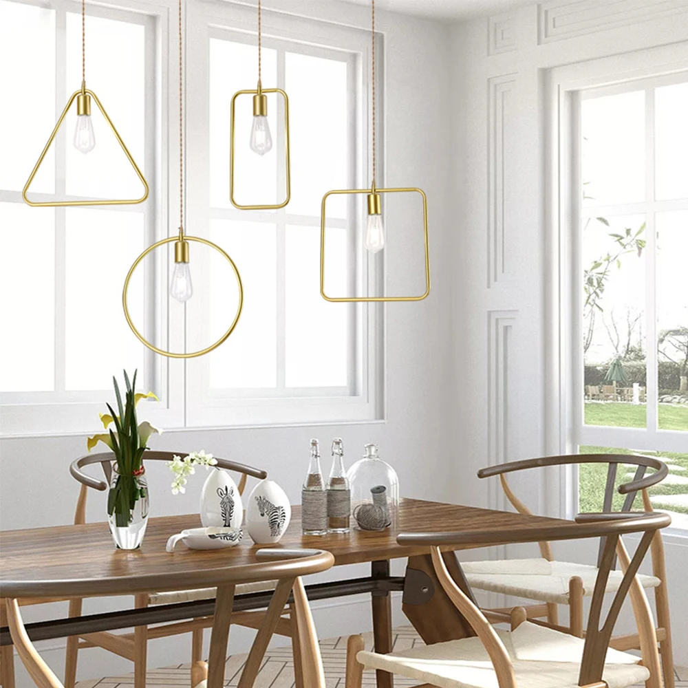Minimalist Modern Gold Iron LED Pendant Light for Bedroom Living Room Kitchen Hall Counter Restaurant Bedhead Nordic Home Decor | Лампы и