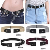 no buckle stretch belt buckless belt invisible solid color elastic waist belt unisex for jeans pants for women men