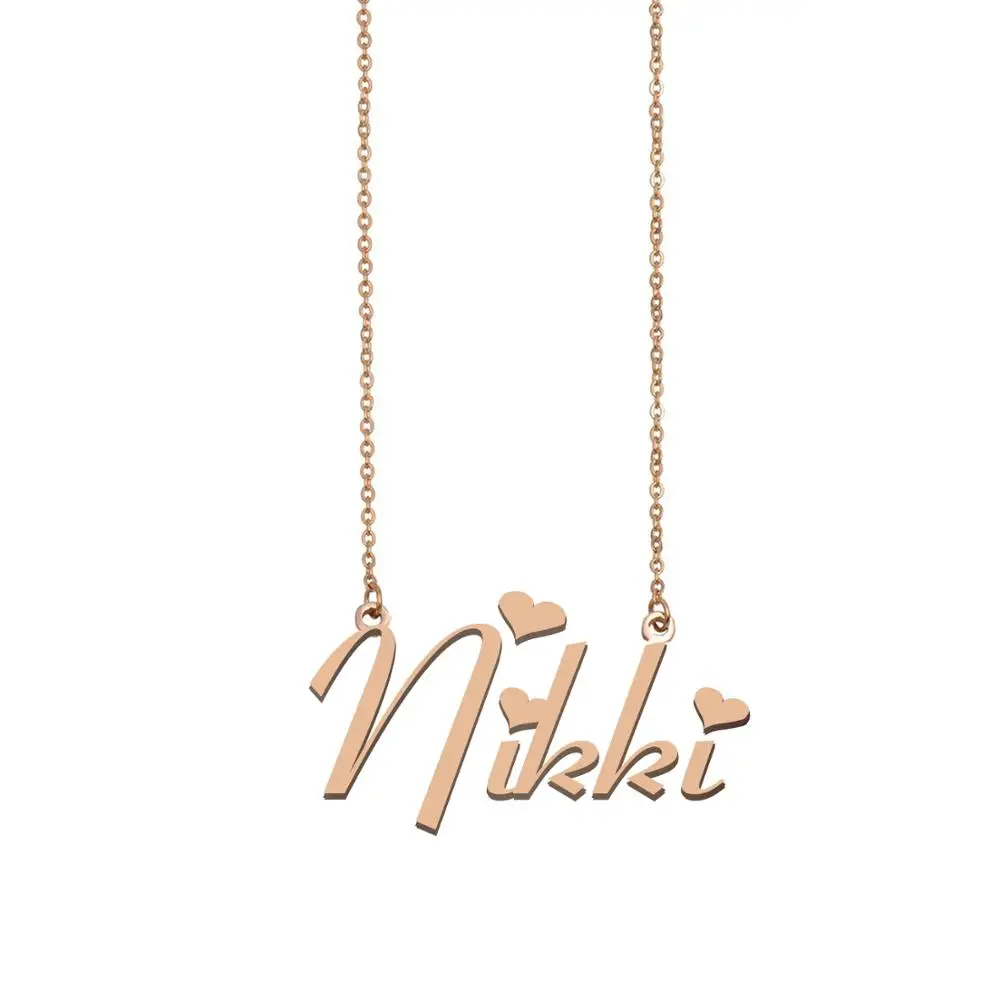 

Nikki Name Necklace , Custom Name Necklace for Women Girls Best Friends Birthday Wedding Christmas Mother Days Gift