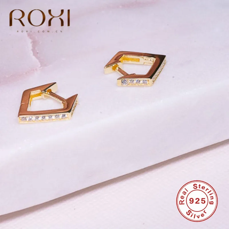 ROXI Роскошные милые модные прозрачные серьги гвоздики с фианитами для женщин и