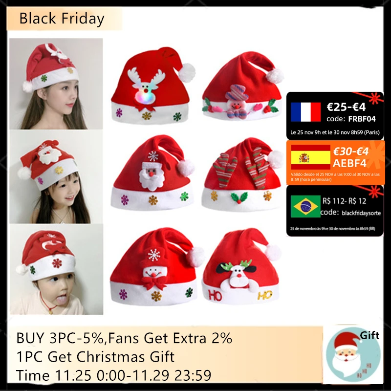 

Merry Christmas Hat New Year Winter Warm Solid Red Hats For Kids Children Adult cap Xmas Gift Decoration bone masculino шапка