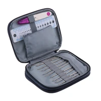 72pcs crochet hooks tool kits yarn sewing set with blue storage bag for home