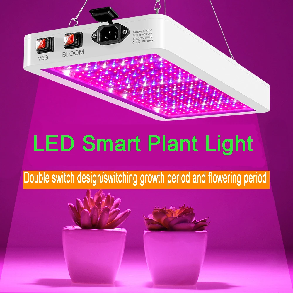 

LED Grow Light Double Switch Waterproof Phytolamp For Plants 2835 Leds Chip Phyto Growth Lamp Full Spectrum Indoor Lighting