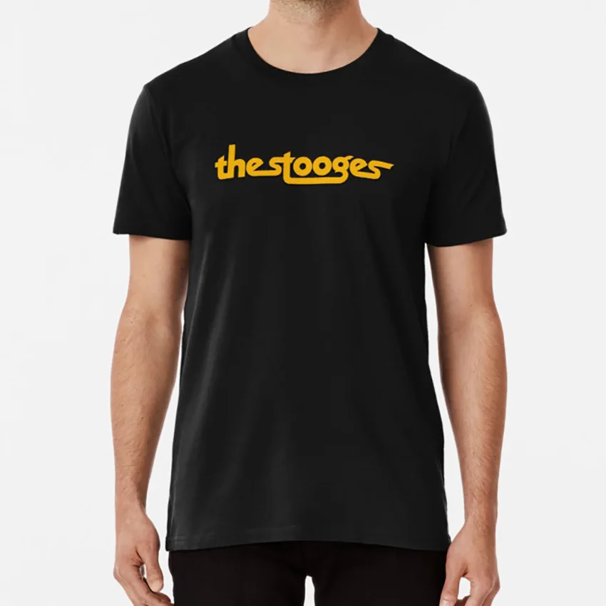 Черная футболка The Stooges в стиле панк Рок Iggy Pop Cool|Мужские футболки| |