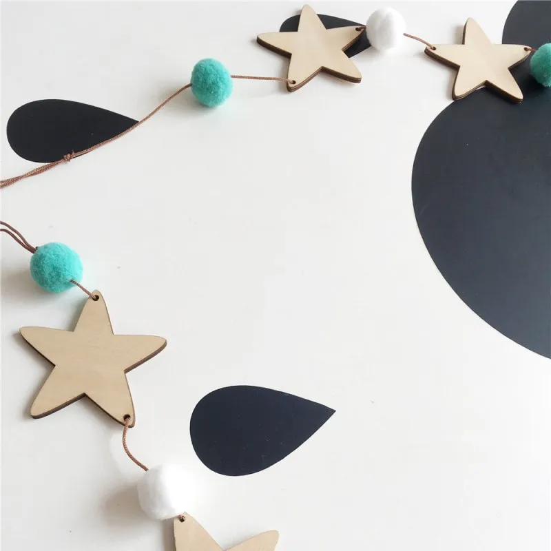 Деревянные гирлянды со звездами украшение для детской комнаты настенные