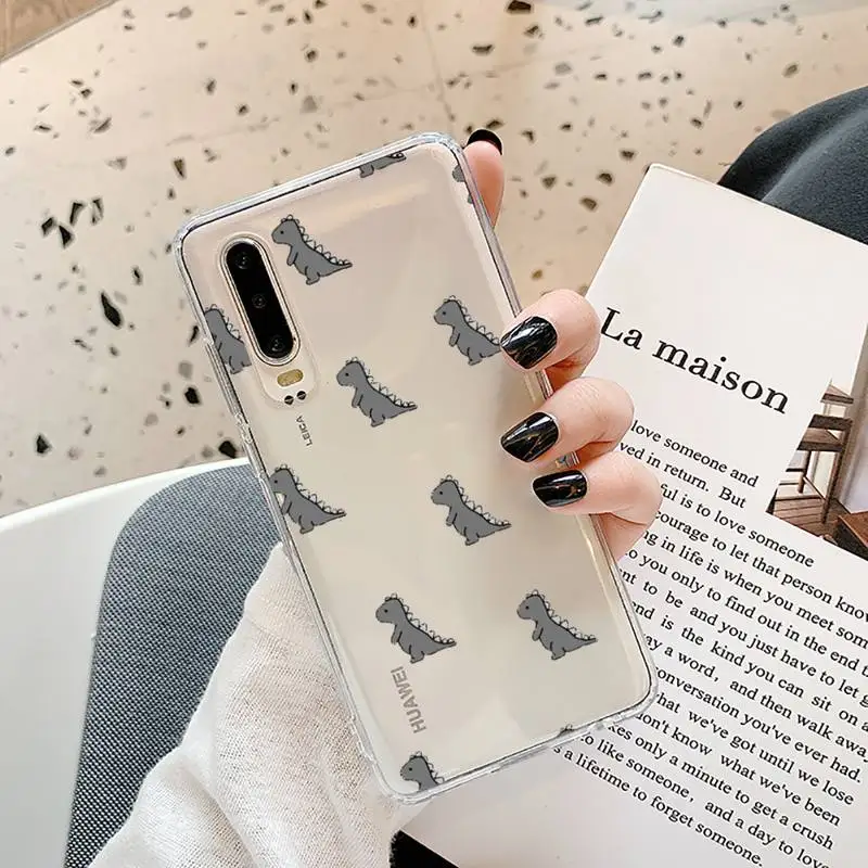 

Cute Dinosaur Baby Fashion Phone Case Transparent for Samsung A71 S9 10 20 HUAWEI p30 40 honor 10i 8x xiaomi note 8 Pro 10t 11
