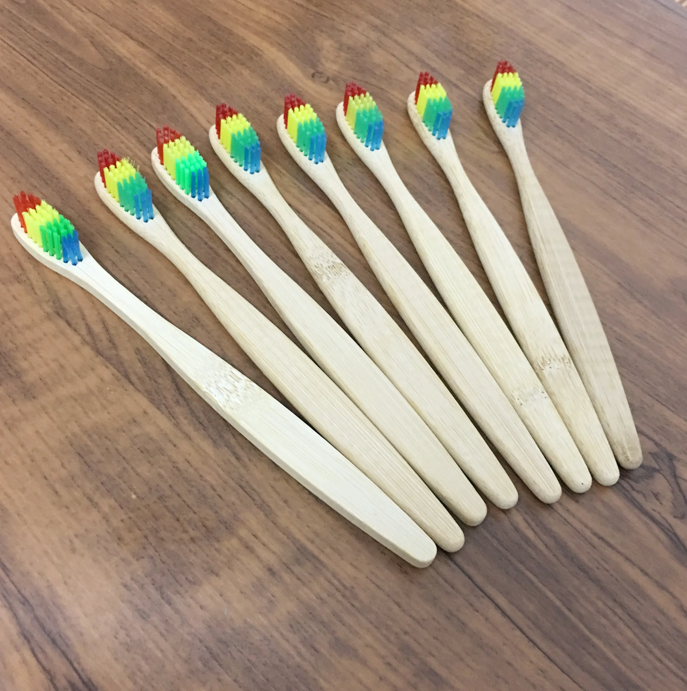 

Натуральные Бамбуковые веганские зубные щетки с ручкой радужные цветные отбеливающие мягкие щетинки отбеливающие зубные Щетки Уход за пол...