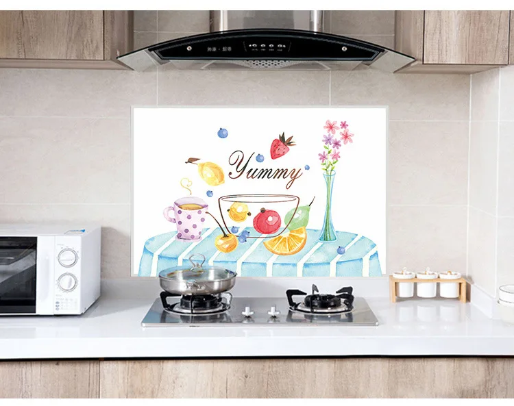 Kitchen clean up self-adhesive oil resistant adhesive paper high-temperature resistant stove anti-oilproof wall sticker tile