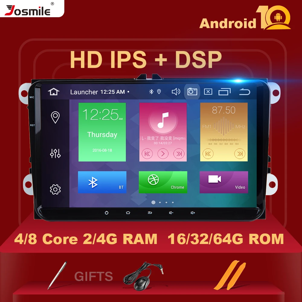4 ГБ IPS DSP Android 10 Авторадио gps навигация для Amarok Volksagen VW Passat B6 golf 5 6 Skoda octavia Superb 2 задняя