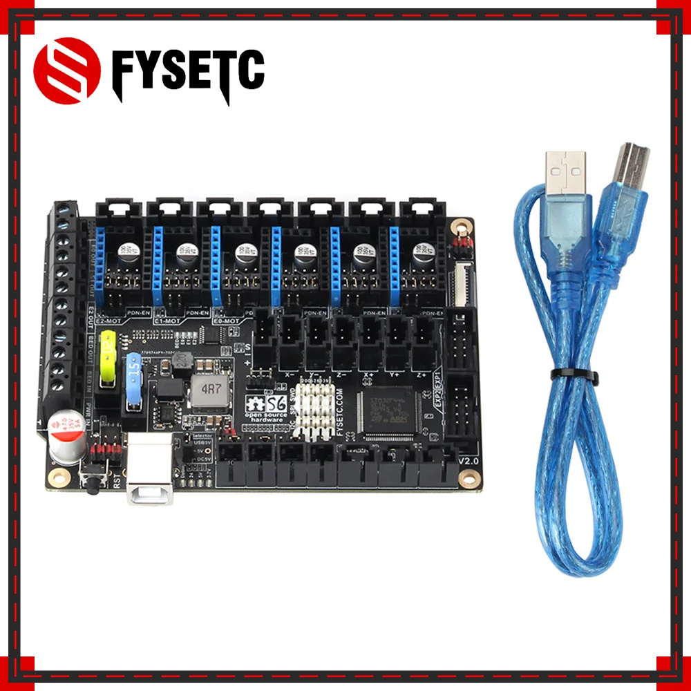 

S6 V2.0 32 Bit Board XH Connector Control Board Support 6X TMC Drivers Uart/SPI Flying Wire VS F6 V1.3 SKR V1.3