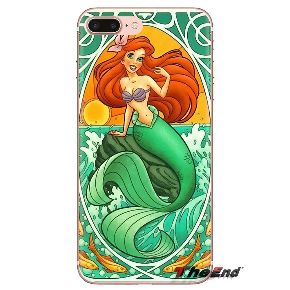 Корпус с эффектом витража Ариэль рисунком маленькая русалочка для iPhone XS Max XR X 4 4S 5