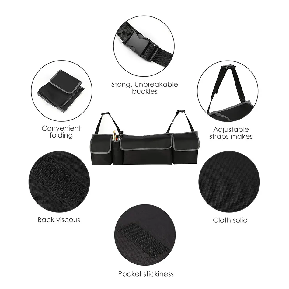 Сумка для хранения в багажник автомобиля XXL Универсальный складной органайзер с 3