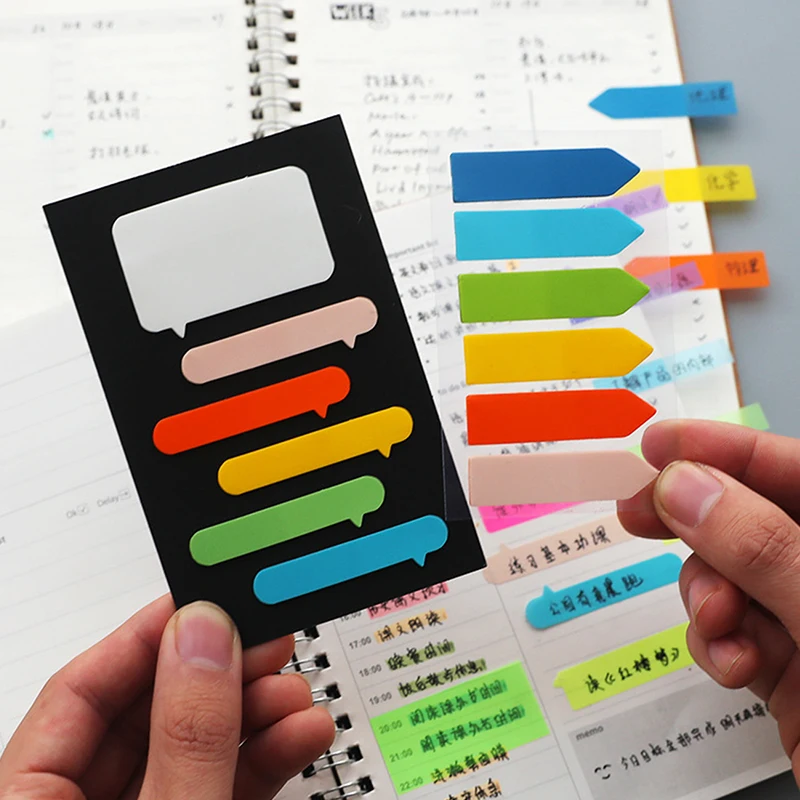 

50/120/200 Sticky Notes Fluorescent Self-adhesive Index Label Stickers Simple Student Sticky Notes Note Book