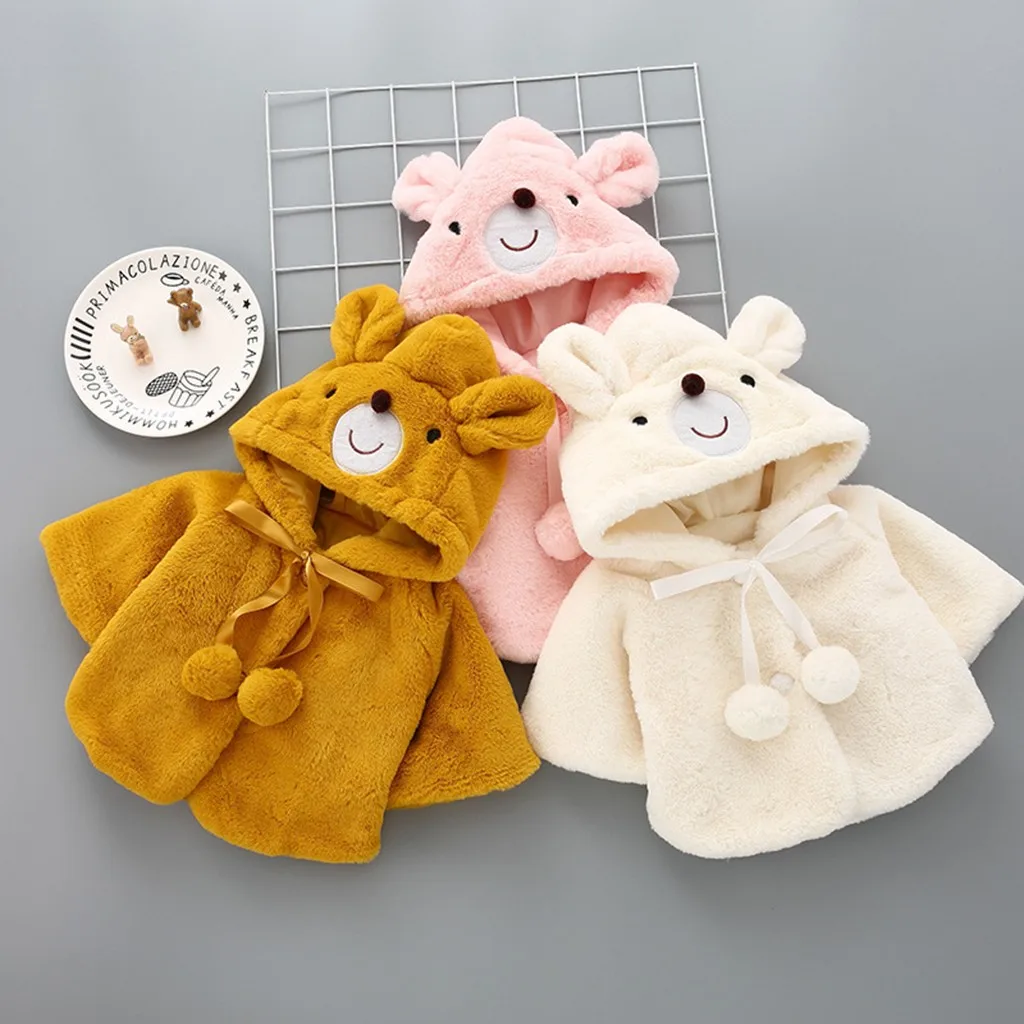 Теплая зимняя куртка с длинными рукавами и рисунком для маленьких девочек