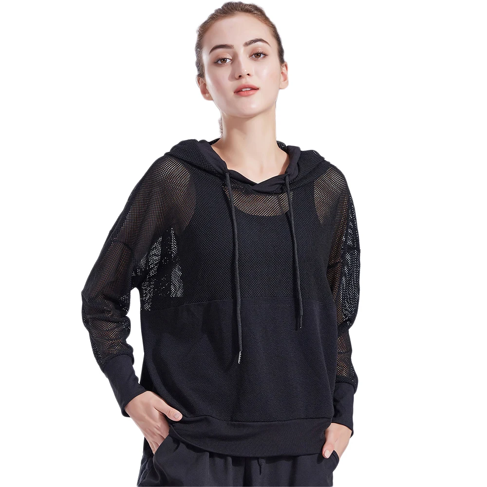 Сексуальная сетчатая рубашка для йоги быстросохнущая фитнеса женщин бега