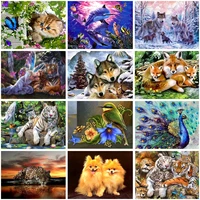 5d diy diamond painting animal cat dog diamond embroidery white tiger mosaic picture cross stitch home decor new year gift