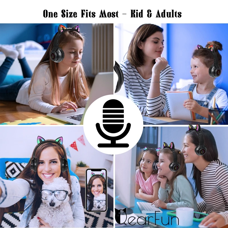 Беспроводные наушники для телефона с микрофоном Детские стереонаушники милым