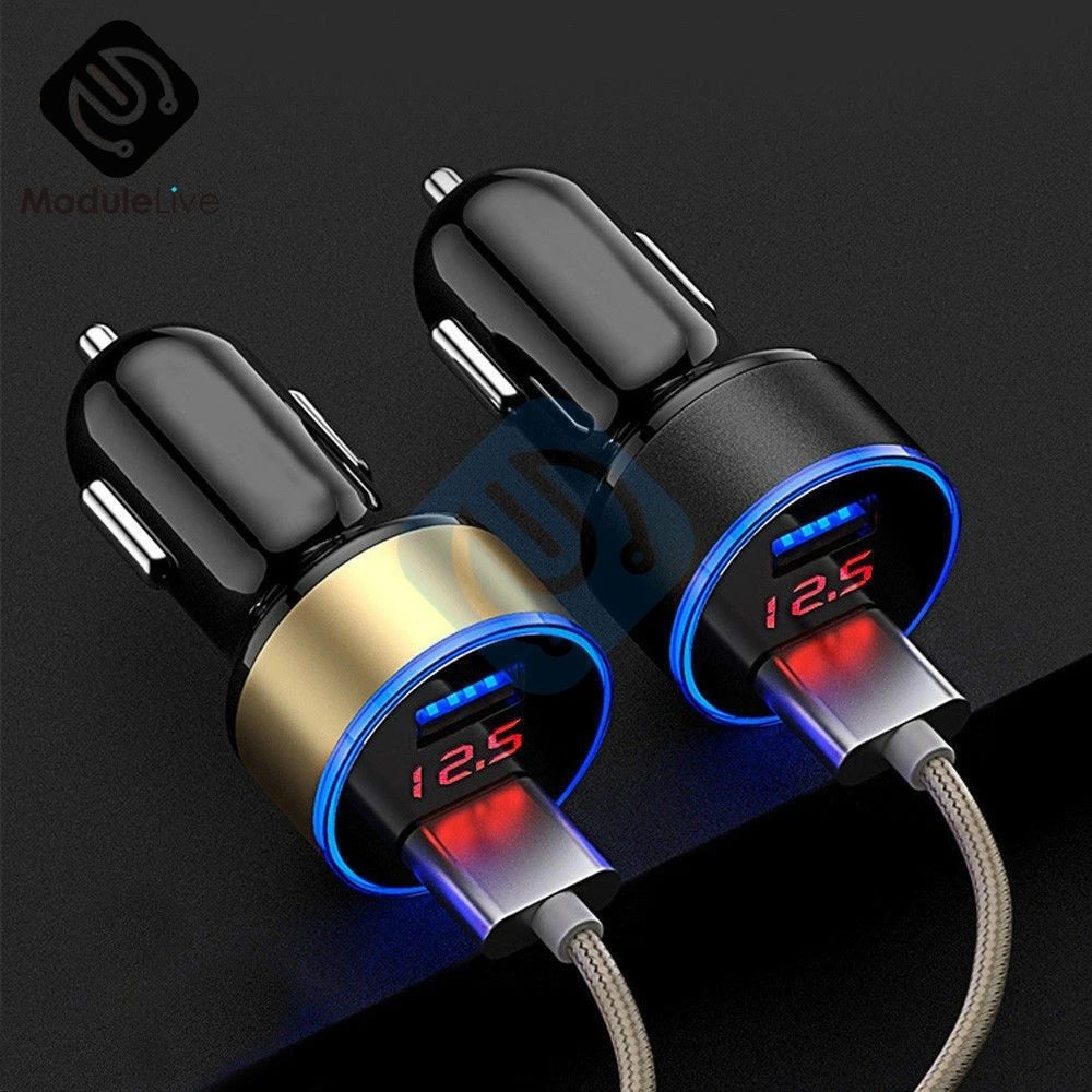 3.1A 5V двойной USB Автомобильное зарядное устройство цифровой светодиодный дисплей