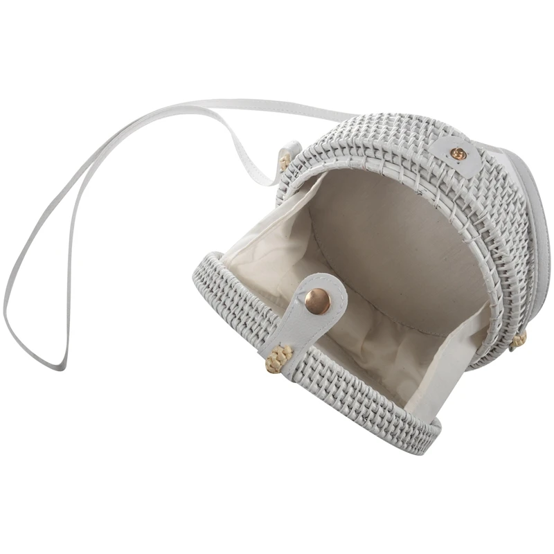 Новые белые круглые сумки из ротанга для женщин Бохо пляжная сумка-Кроссбоди