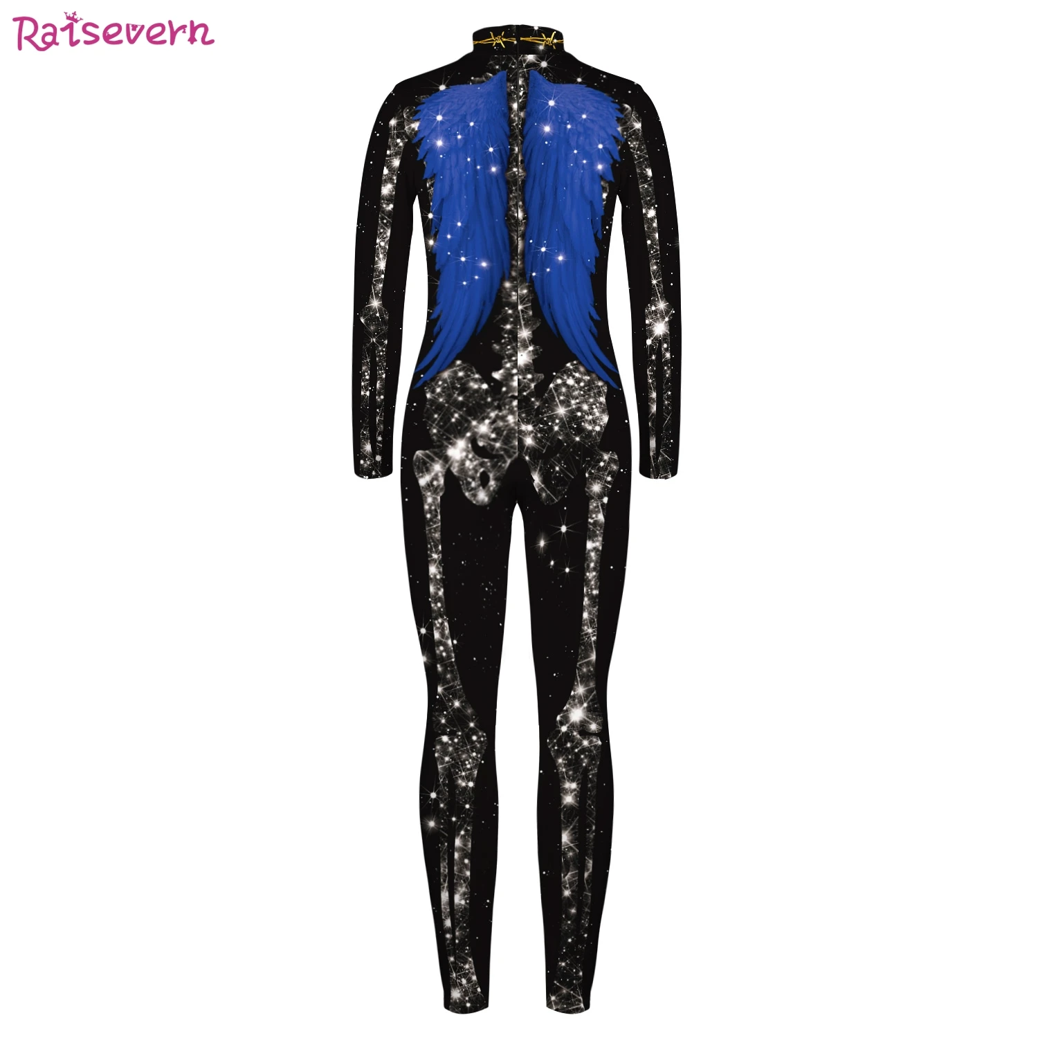 Raisvern/Детские комбинезоны на Хэллоуин с объемным принтом скелета и высоким