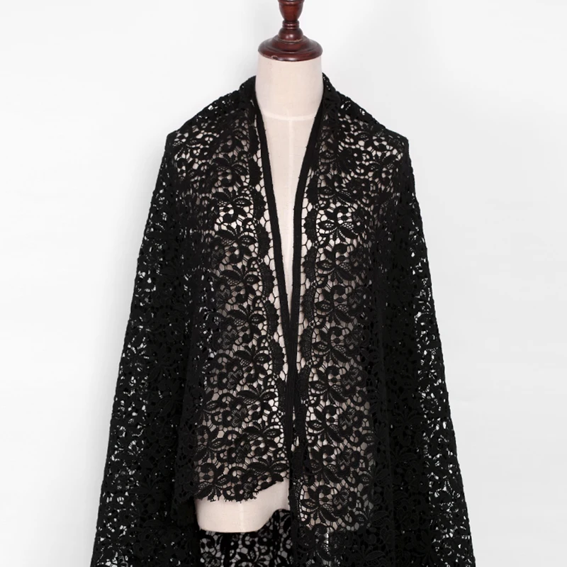 19 Весна Лето Новая тяжелая 100% хлопковая кружевная ткань для женщин платье