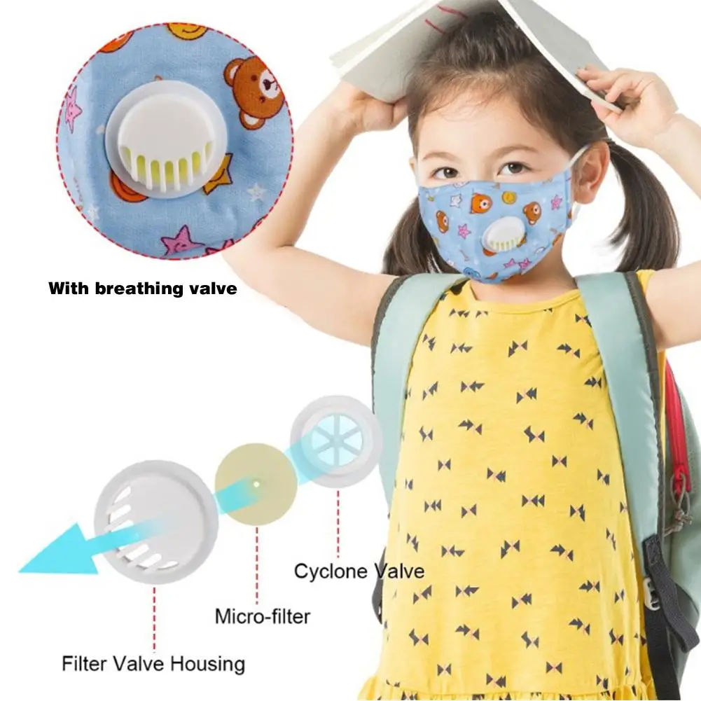 

Dust Mask Adjustable Face Mask Portable Facial Mask With Breathing Valve For Children Outdoors Anti-Fog Anti-Particles Washable