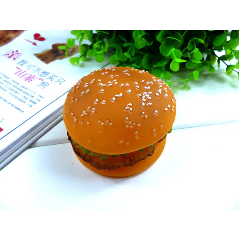 

Hamburger Shape Dog Toy Made Of Rubber Dog Chewing Squeaky Toy Pet Toys Bite Resistant Molar Training Interactive Pet supplies