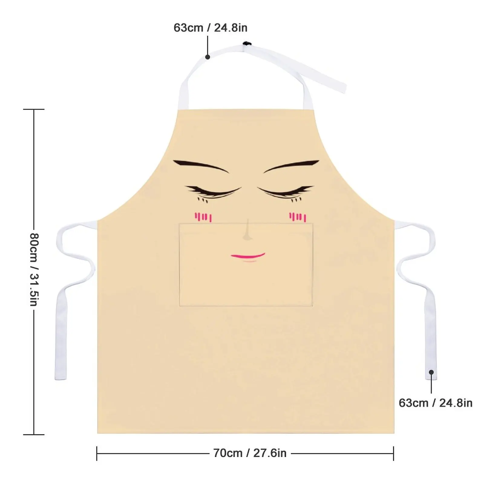 

Cartoon Expression Kitchen Oil Resistant Wreath Cartoon Kitchen Apron Cooking Accessories For Women Man 70×80cm