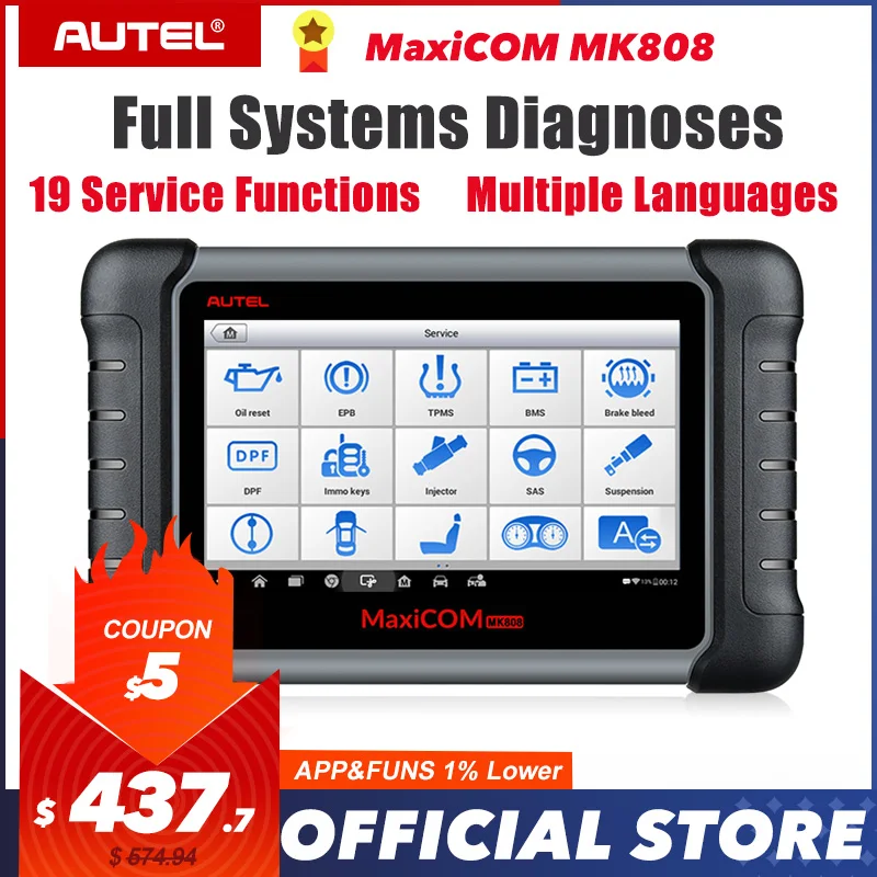 Autel MaxiCOM MK808 OBD 2 Автомобильный диагностический инструмент OBD2 сканер функции автоматической диагностики OBDII код читателя программирование ключей PK MX808