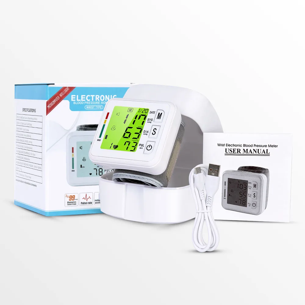 Тонометр OLIECO цифровой на запястье с USB зарядкой Сфигмоманометр голосовым