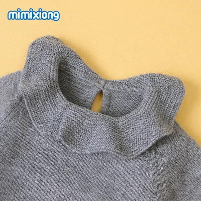 Красная Трикотажная однотонная одежда для маленьких девочек зимний комбинезон с