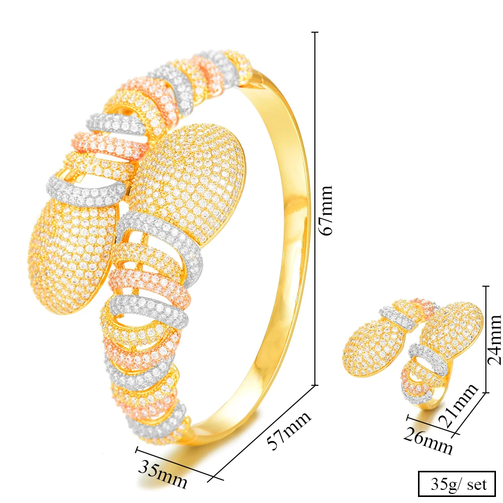 

missvikki Luxury Disco Lines African Bangle Ring Set Fashion Jewelry Sets For Women Wedding Engagement brincos para as mulheres