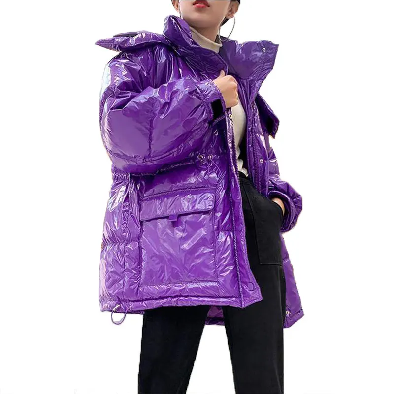 

Новинка 2021, глянцевый пуховик, модное женское пальто с капюшоном, водонепроницаемая куртка, женские толстые теплые парки, женские куртки 173