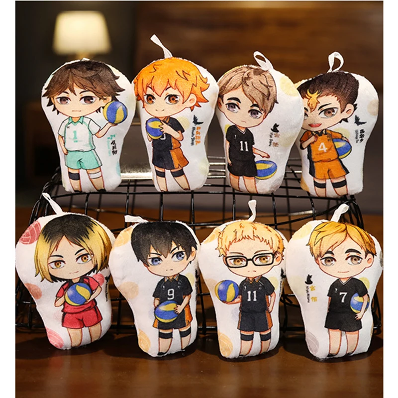 Плюшевый брелок Haikyuu размером 10 см подушка Shoyo Hinata Tobio Kageyama Kei Tsukishima манга анимация