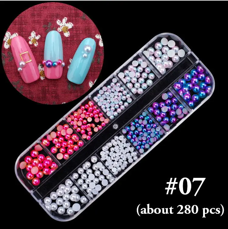 Mixed Colorful Rhinestones For Nails Crystal Stones Gems Manicure Accessories Studs 27 Models Diamonds 3D Nail Art Decorations