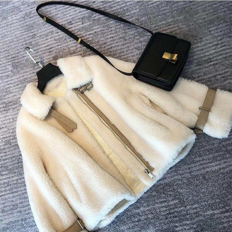 Teddy Fluffy Women Luxury Lamb Jacket Autumn Zipper Thick Warm Winter Casual Plus Size Sheep Fur Coat Female Overcoat