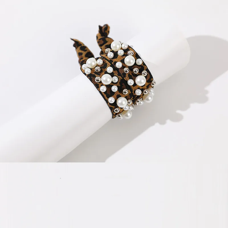 Женские резинки для волос с леопардовым принтом жемчужные радужной расцветки