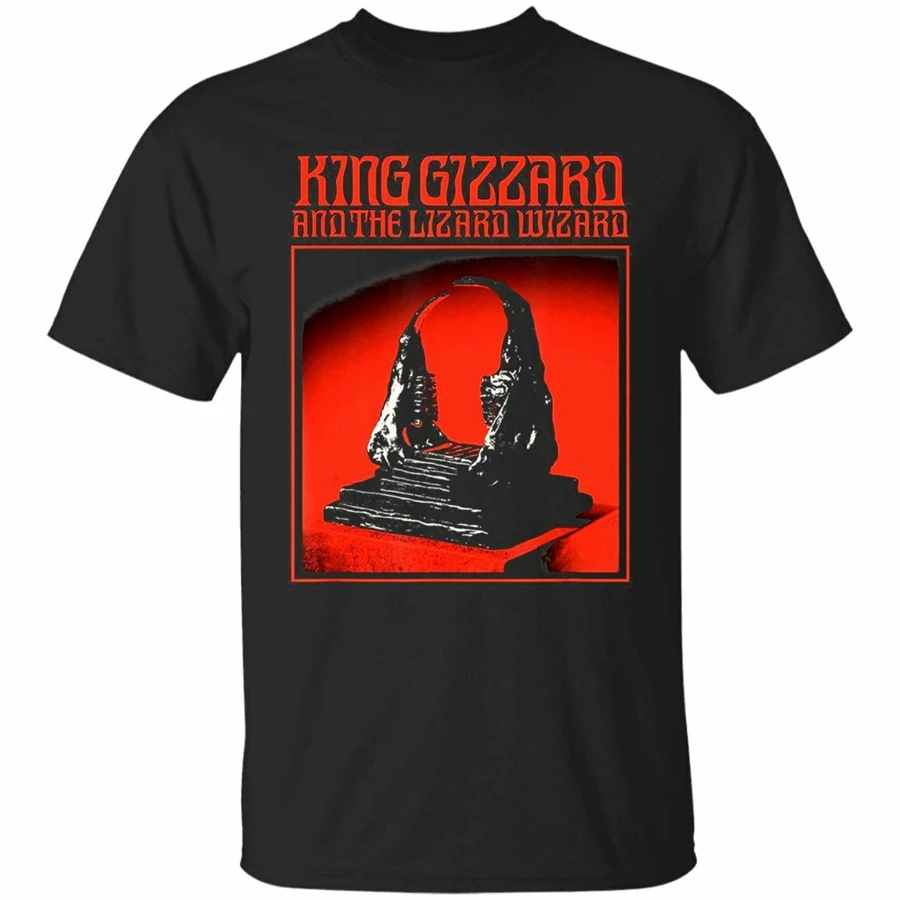 Черная футболка с короткими рукавами KING GIZZARD AND THE LIZARD WIZARD S 3XL уличная