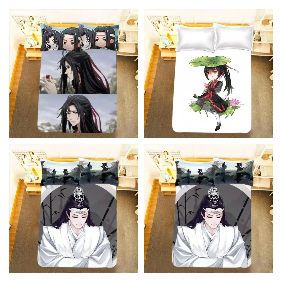 

Комплект постельного белья «Mo Dao Zu Shi» Q Version Double 3PC Wei Wuxian Lan Wangji 2PC односпальный вязаный чехол Qulit + наволочка фанат комиксов