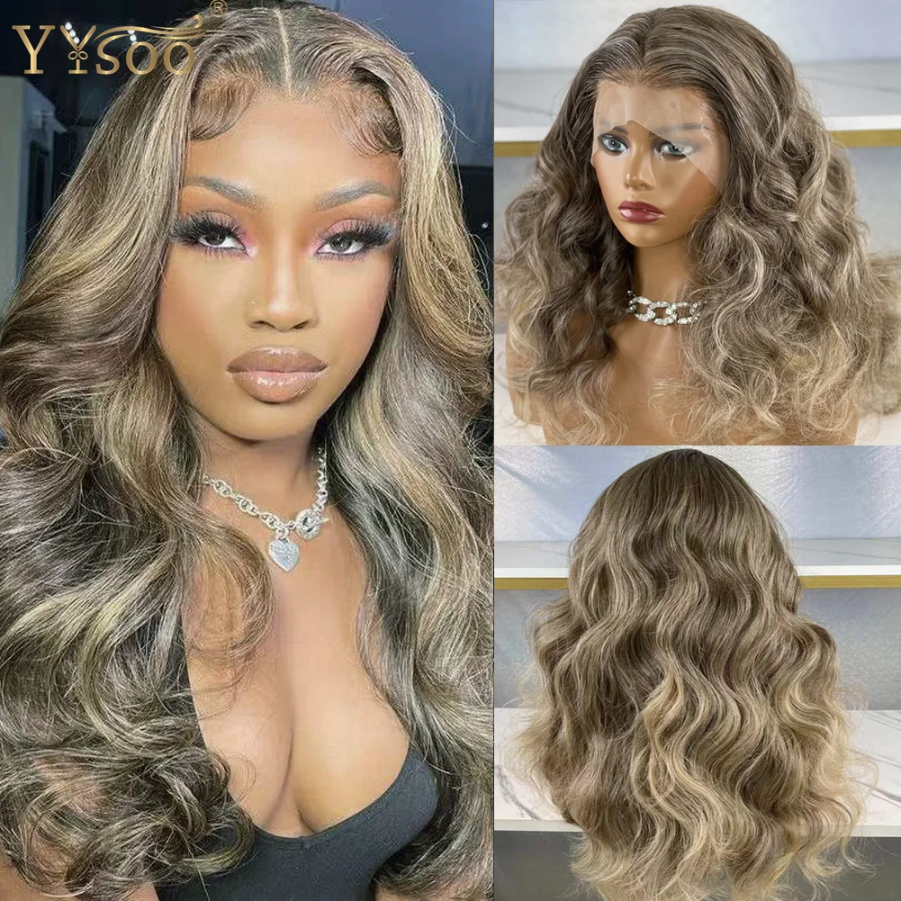 13x4 Futura Synthetic Lace Front Wigs Body Wave Glueless Heat Resistant Fiber Hair Highlights Wigs