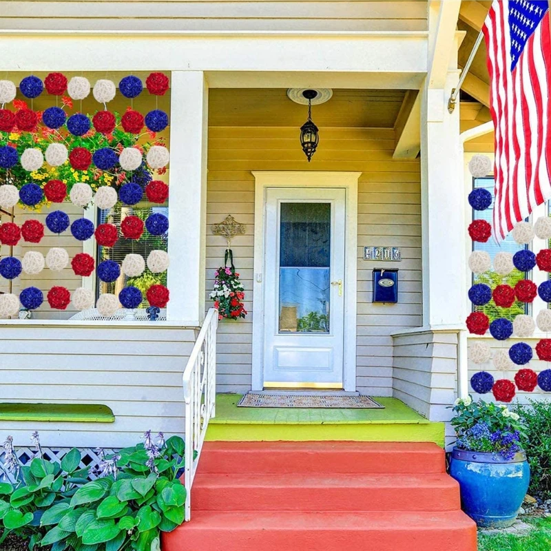 

15pcs Red White and Blue Rattan Balls 4th of July Decorations for Home DIY Vase Bowl Filler Ornament Wedding Table Decoration